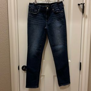 Mid-rise cropped soft jeans dark wash